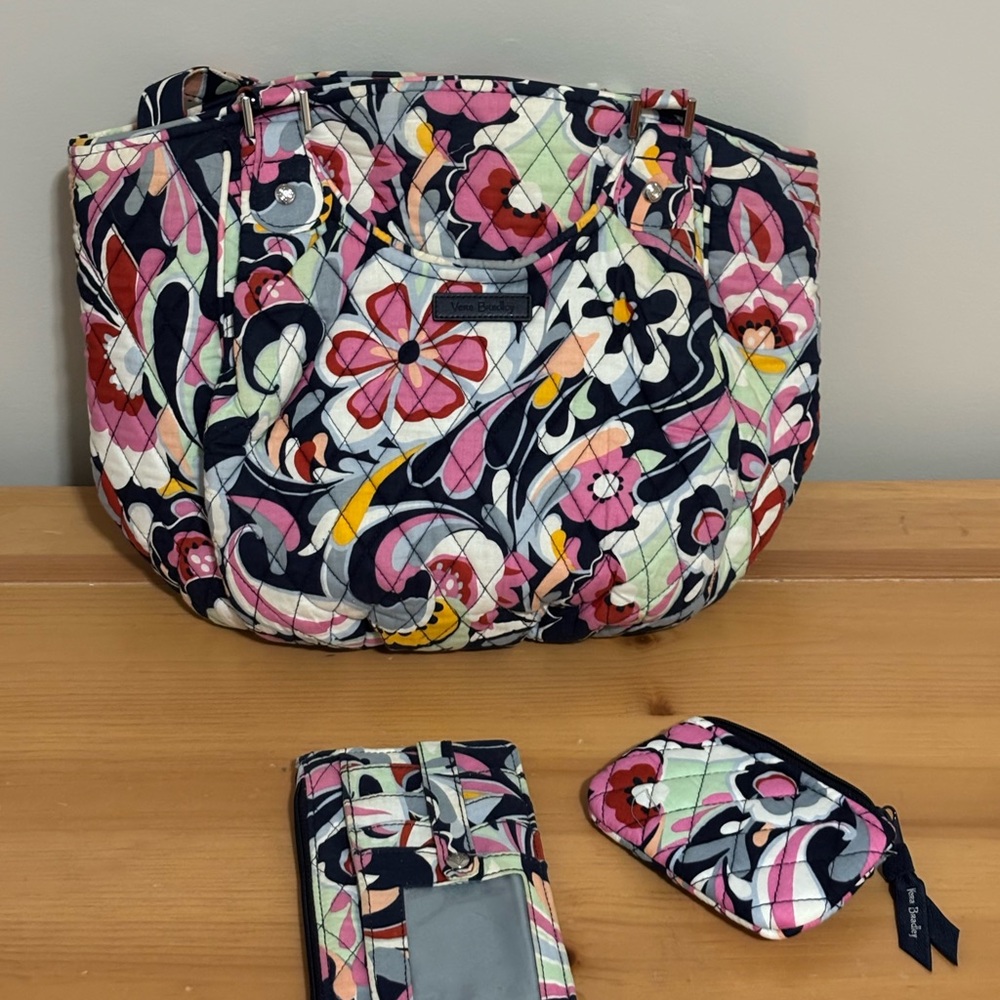 Vera Bradley Multicolor Floral Quilted Shoulder Bag Set